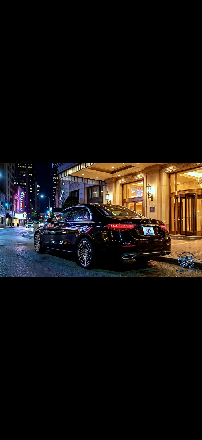 E-Class on a downtown Houston street at night